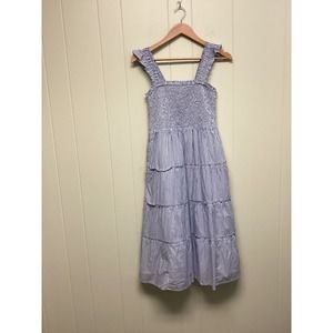 J Crew Seersucker Midi Dress Size Petite Small NWOT100